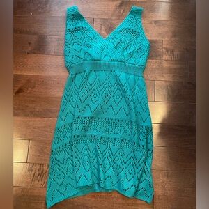 Teal Crochet Swim Cover-Up